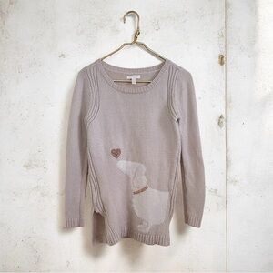 LC Lauren Conrad Sweater pastel with Dog and Heart Design dog lover